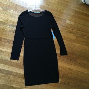 Alice and Olivia black crepe fitted dress